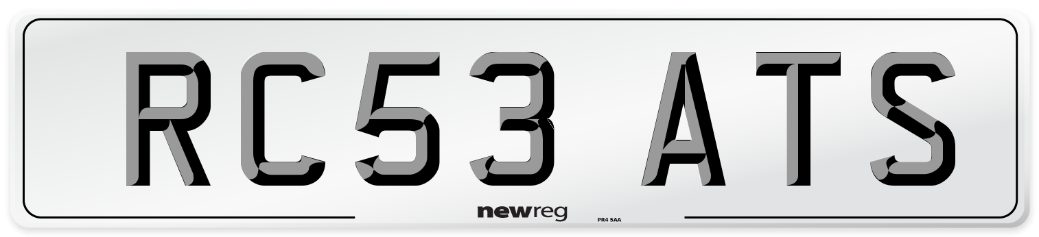 RC53 ATS Number Plate from New Reg